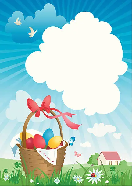 Vector illustration of Easter basket
