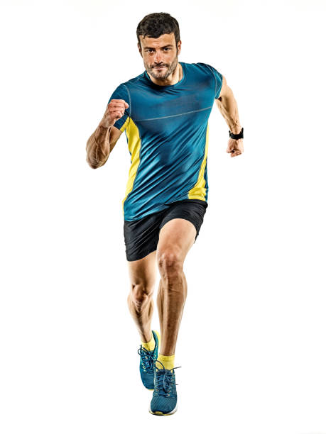 istock mature man running runner jogging jogger isolated white background 1189091427