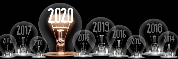 istock Light Bulbs with New Year 2020 Concept 1189092316