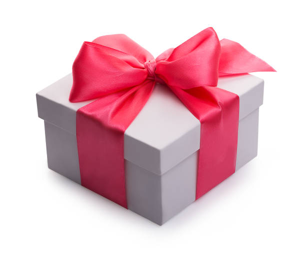istock one white open box with a red bow isolated on a white background with a shadow 1189095880