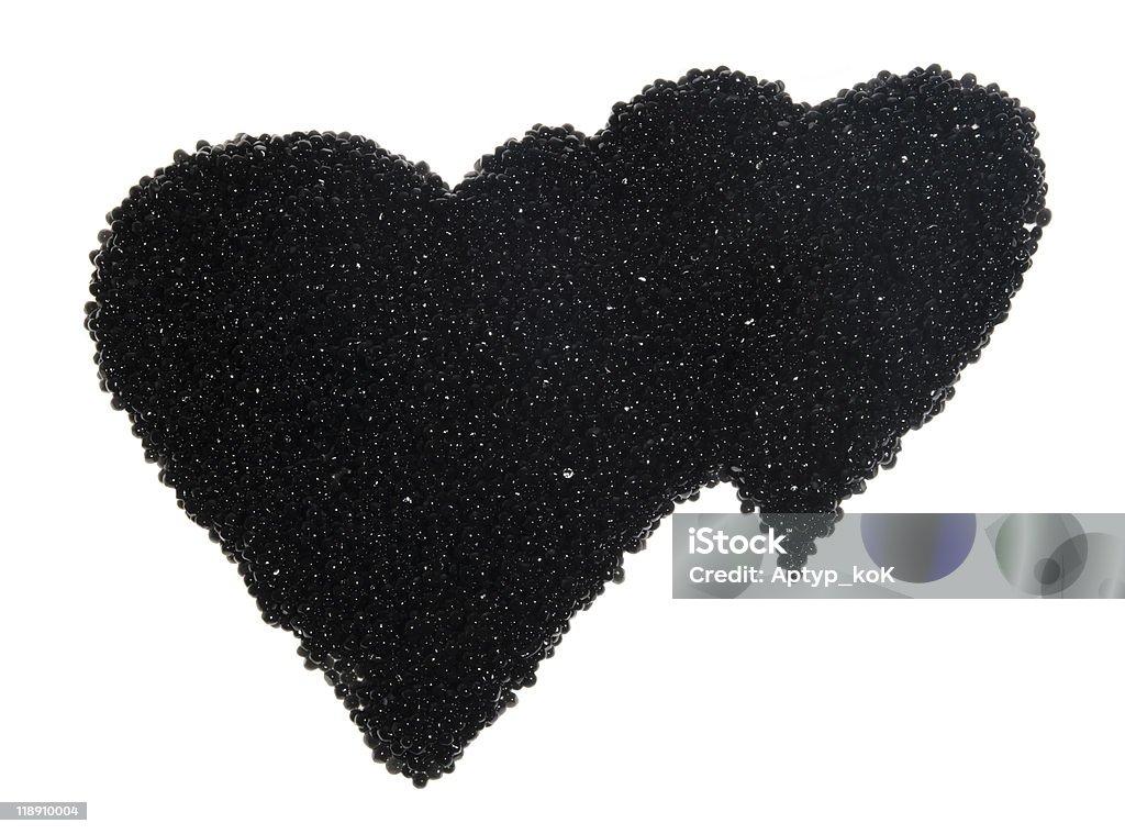 Черная икра в форме сердца - Стоковые фото Абстрактный роялти-фри