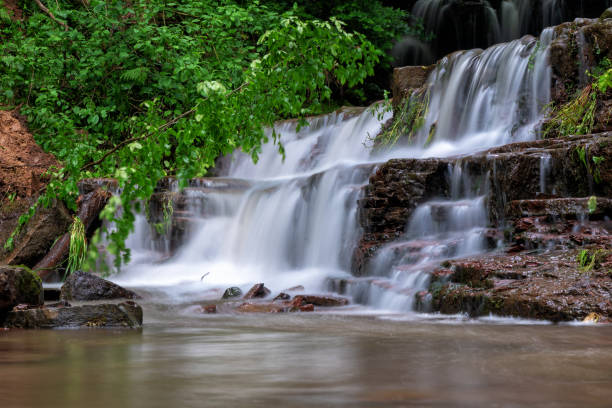 istock Mountain river waterfall landscape. Cascade of Dzhurynskyi waterfall. 1189101589