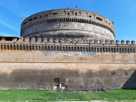 Rome, Lazio, Italy - October 23, 2019: Castel Sant'Angelo from the Parco della Mole Adriana