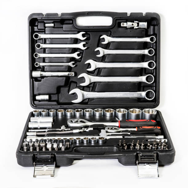 istock Sharp realistic photo of tool kit isolated on whote background 1189103209