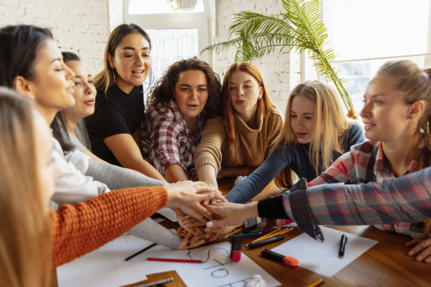 istock Young people discussing about women rights and equality at the office 1189106499
