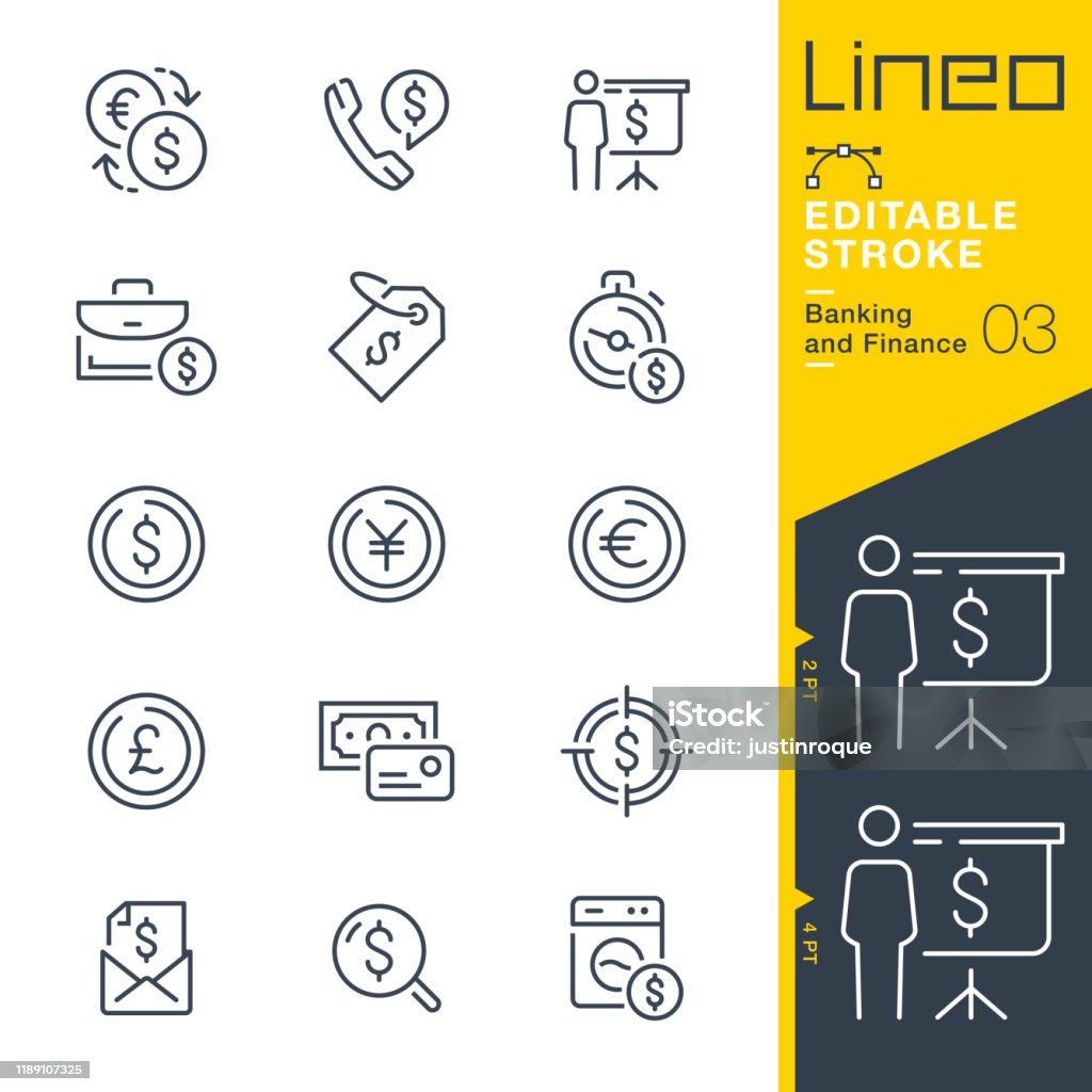 Lineo Editable Stroke - Banking and Finance line icons Vector Icons - Adjust stroke weight - Expand to any size - Change to any colour Icon stock vector