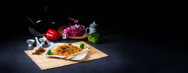istock Fried Mie noodles with beef and vegetables. 1189107813