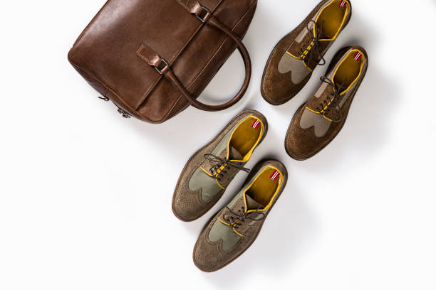 istock Loafer shoes with brown leather bag 1189111369
