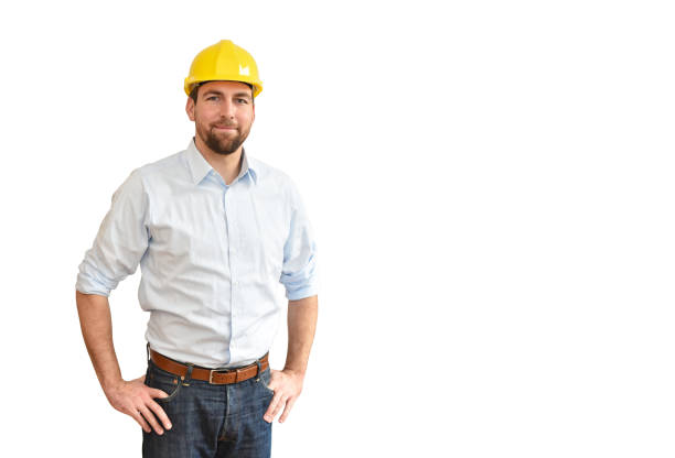 istock portrait of a successful engineer in mechanical engineering in industry on white background 1189112882