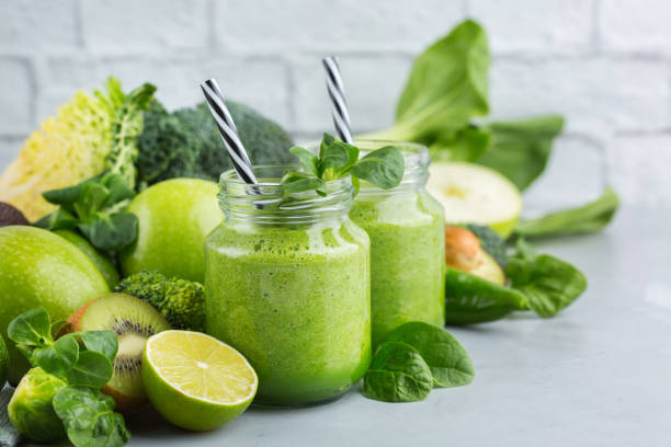istock Green smoothie with organic ingredients, vegetables 1189114826
