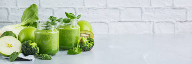 istock Green smoothie with organic ingredients, vegetables 1189114877