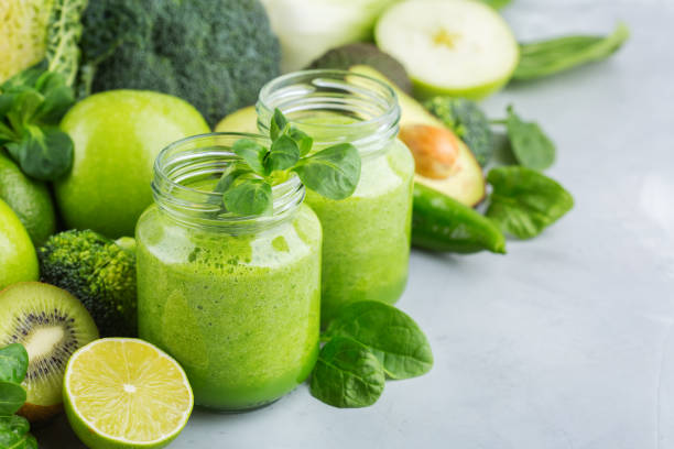 istock Green smoothie with organic ingredients, vegetables 1189114957