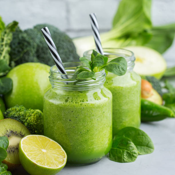 istock Green smoothie with organic ingredients, vegetables 1189115864
