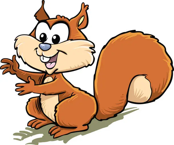 Vector illustration of Cute squirrel