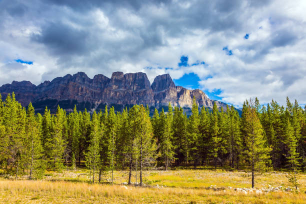 istock Snow-capped mountain peaks 1189119271