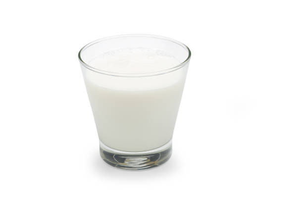 istock Pasteurized fresh milk in the glass on white background with clipping path. 1189119718