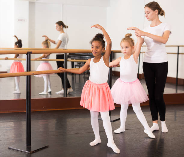istock Teacher helping her little ballerinas 1189122576