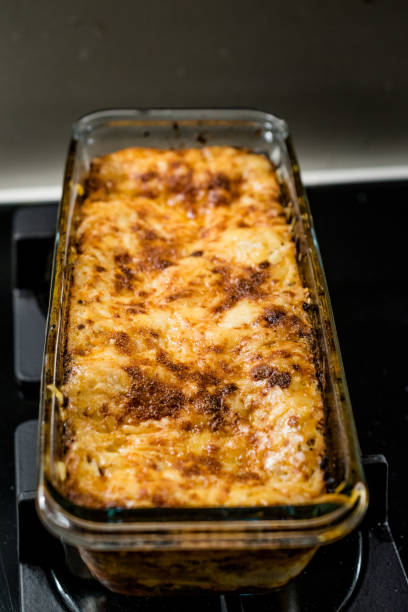 istock Homemade Traditional Italian Meat Lasagna in Rectangular Glass Bowl. 1189127030