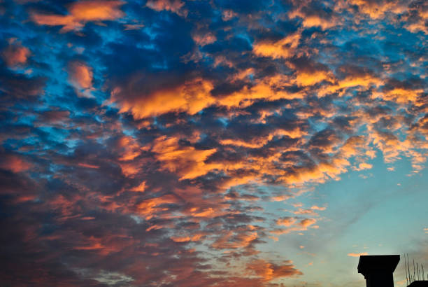 istock Many cirrus clouds in the sky at sunset 1189129894