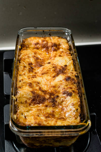 istock Homemade Traditional Italian Meat Lasagna in Rectangular Glass Bowl. 1189130625