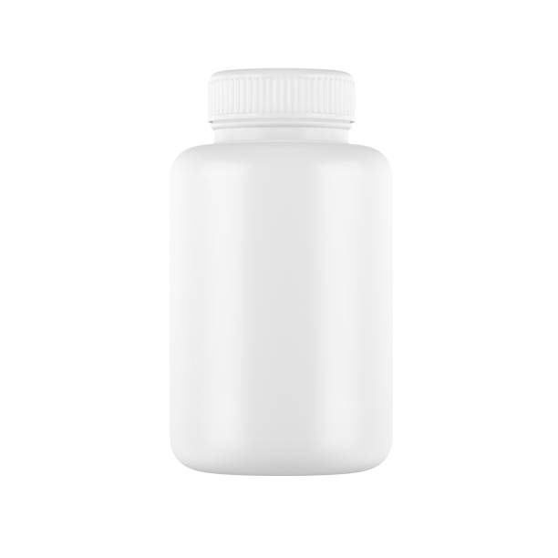 istock White plastic pill packer bottle isolated on white background. Capsules, medications, supplement, herbs, gel caps. 1189137156