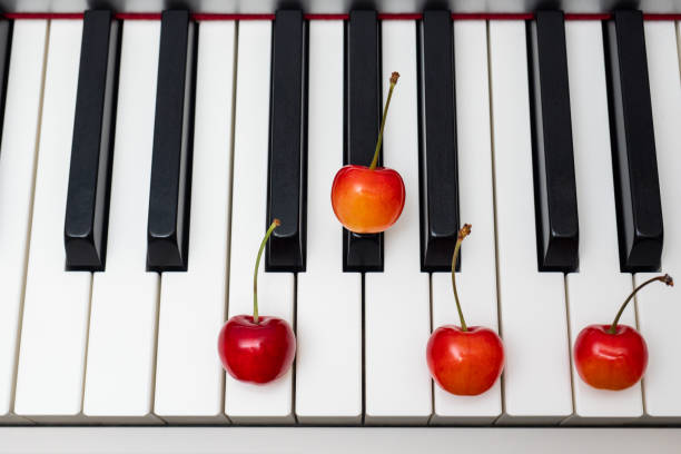 istock Piano chord  shown by cherries - Diminished series - Fdim (F Diminished) 1189137995