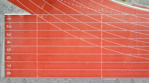 istock Running track for athletic competition. Race for training sport 1189139938