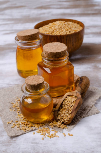 istock Unrefined linseed oil 1189142257