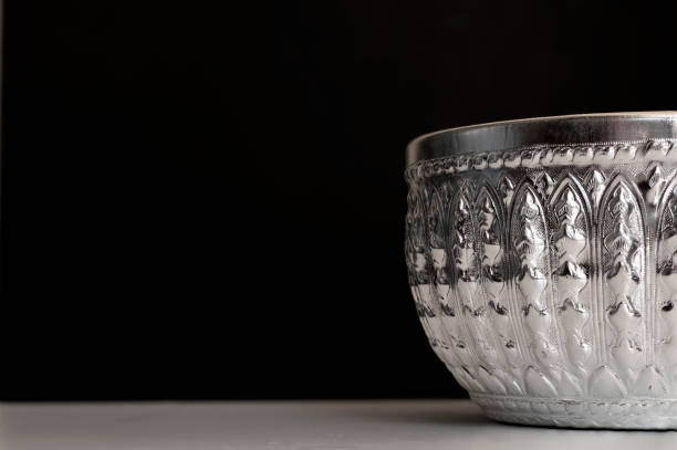 istock Antique silver aluminum water bowl 1189145167