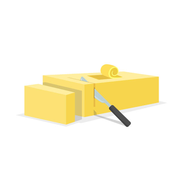 Ilustración de Barra De Mantequilla Con Una Rebanada En La Parte Superior Ilustración Vectorial Plana y más Vectores Libres de Derechos de Mantequilla - iStock Ilustración de Barra De Mantequilla Con Una Rebanada En La Parte Superior Ilustración Vectorial Plana y más Vectores Libres de Derechos de Mantequilla - iStock