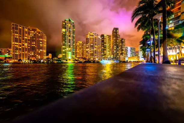 istock Skyscrapers in Miami Riverwalk at night 1189148663