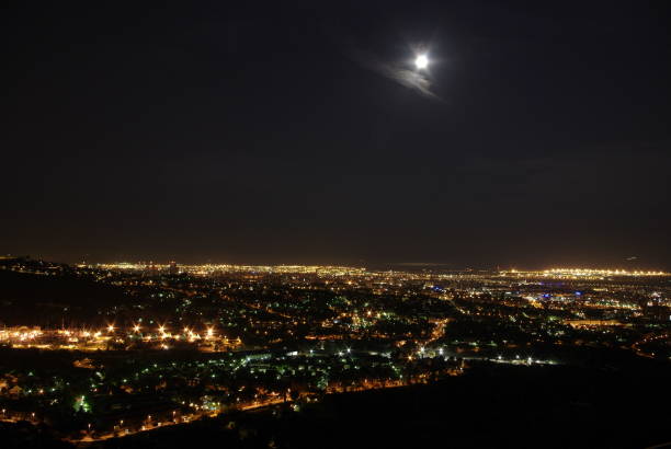 istock The city at night burns with many lights 1189150577