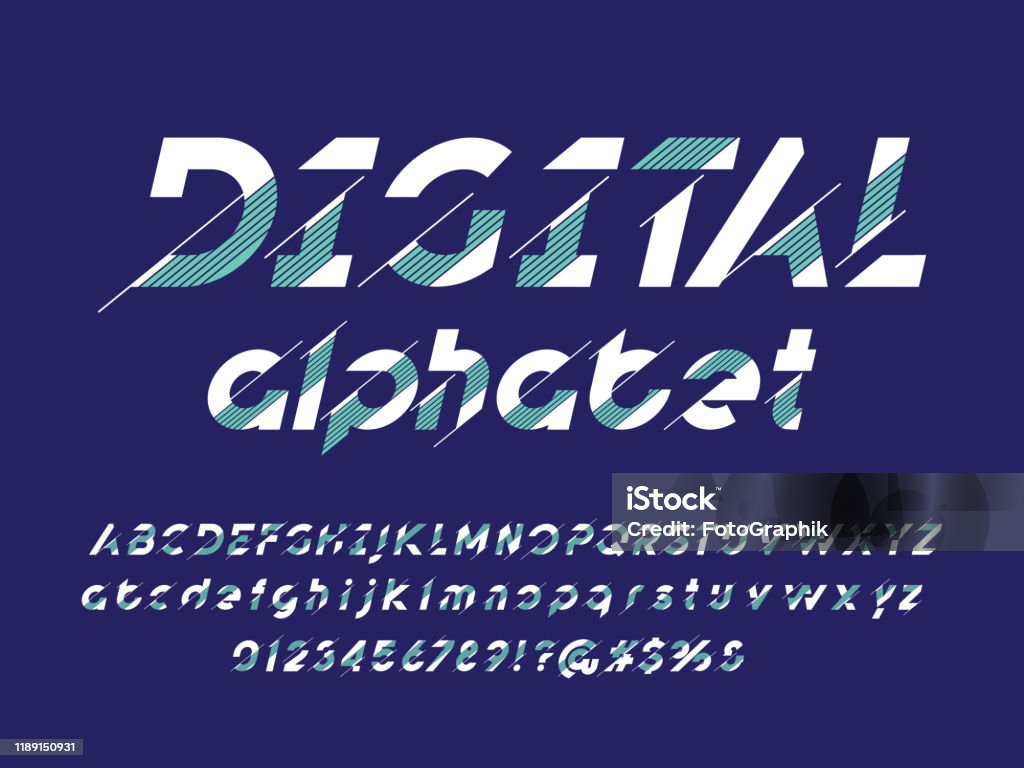 Sharp Abstract Font Abstract Font Stock Illustration - Download Image Now - Abstract ...
