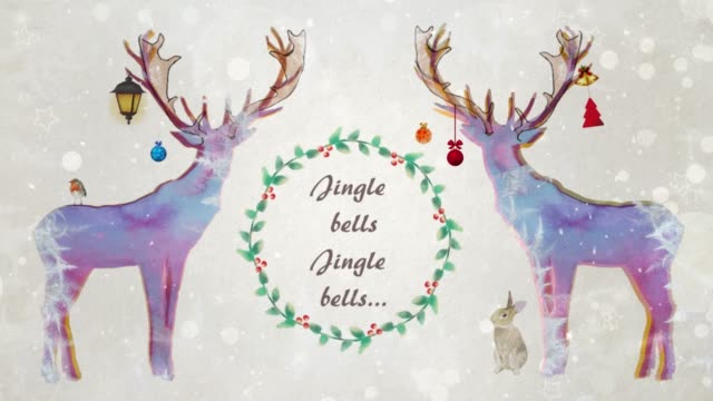 Artistically depicted animation of Christmas Deer with wildlife animals.