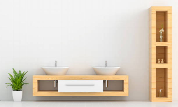 beautiful interior real bathroom features basin