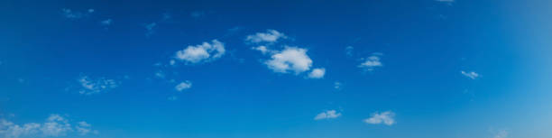 Panorama sky with cloud on a sunny day. Beautiful cirrus cloud.
