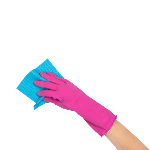 istock A hand in a glove holds a microfiber cloth for washing and cleaning dishes 1189160112