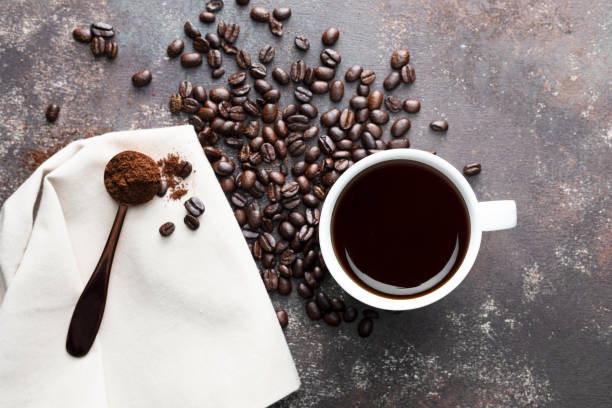 caffè - coffee crop bean seed directly above foto e immagini stock
