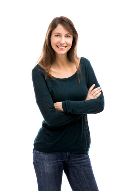 istock Beautiful woman standing over a white background 1189165370