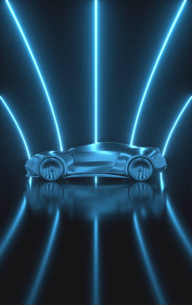 Aerodynamic Tunnel Prototype Sports Car Concept Seamless Looping