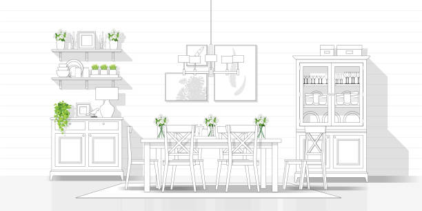 110+ Dining Sketch Interior Design Stock Photos, Pictures & Royalty ...