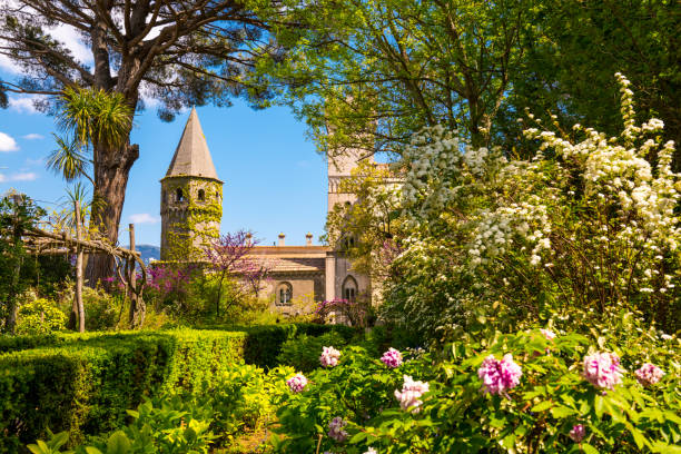Villa Cimbrone in Italy View of the Villa Cimbrone with garden, Amalfi coast, Italy. ravello stock pictures, royalty-free photos & images