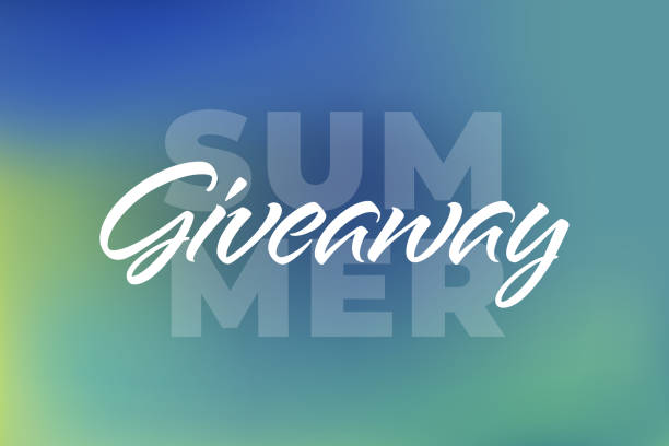 istock Vector summer colorful giveaway illustration for promotion in social network with lettering font, gradient background. Advertising of giving present for like or repost. Decoration banner for business. 1189178066