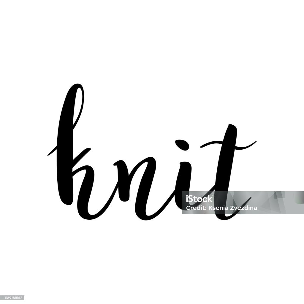 Essentials Cursive Knit Knit Lettering Brush Calligraphy Writing Vector Word Isolated Cursive ...
