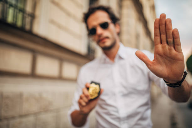 istock Young detective on the street 1189184867