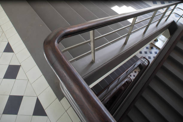 istock Grey staircase in modern building. 1189195442