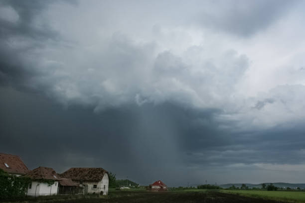 istock Rain and hail shaft below a thunderstorm cloud in Romania, eastern Europe 1189196267