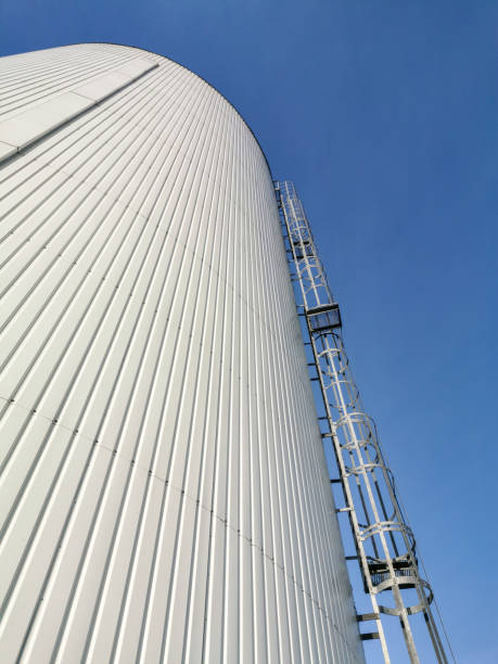 istock Biomass crane for handling biomass woodchip 1189196409