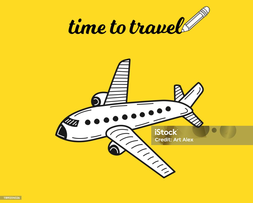 Ilustración de Concepto De Viaje En El Tiempo Avión Diseño De Póster O  Banner Dibujo Dibujado A Mano Ilustración Vectorial y más Vectores Libres de  Derechos de Avión - iStock