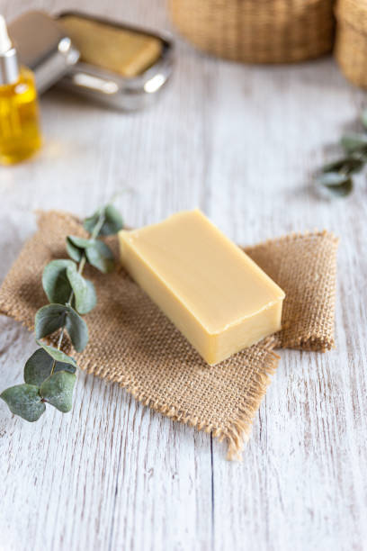istock Natural bathroom product, handcrafted soap, vertical 1189205468
